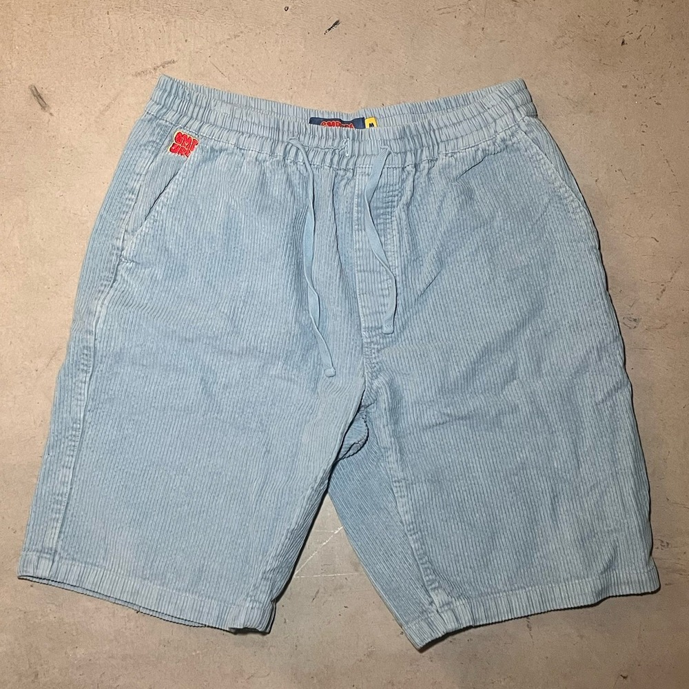 Empyre Relax Mens M Corduroy Shorts Blue Baggy Skater Y2K Skate Streetwear